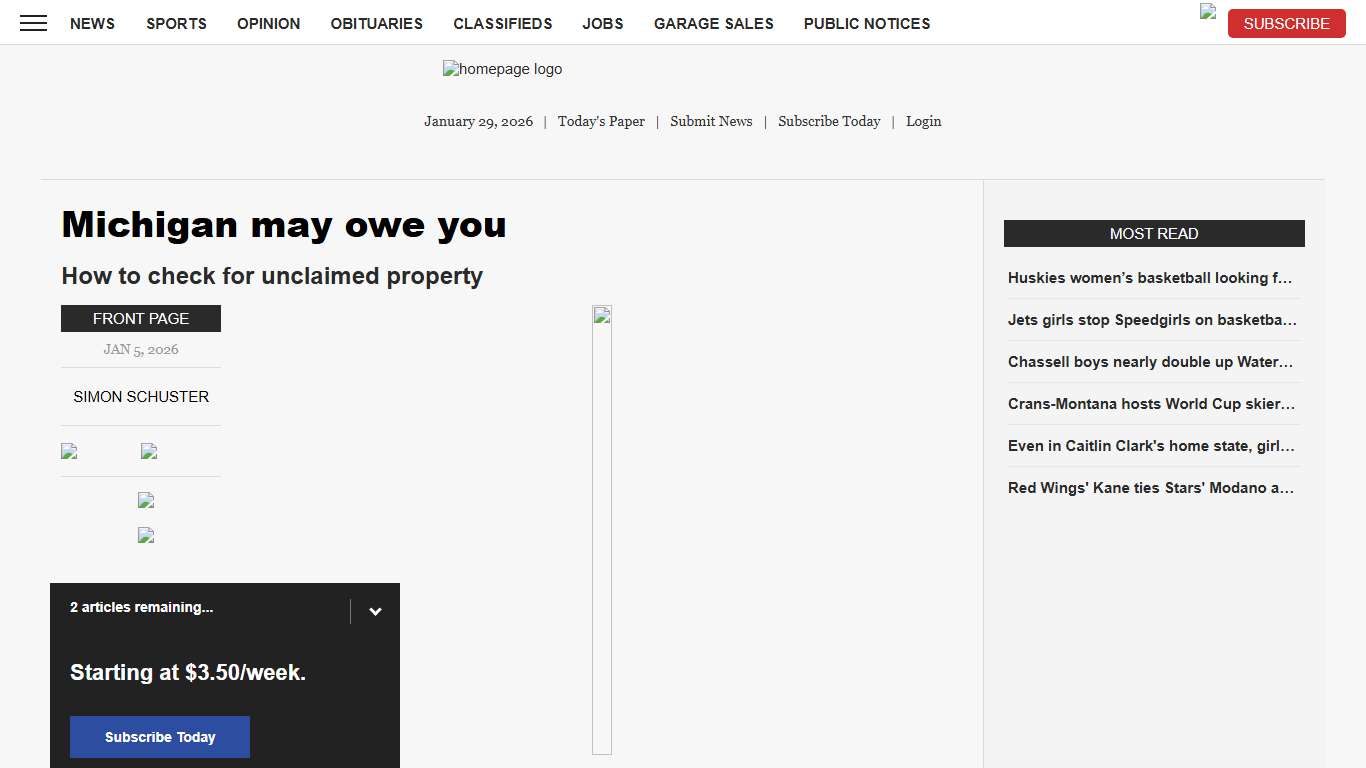Michigan may owe you News, Sports, Jobs - The Mining Gazette